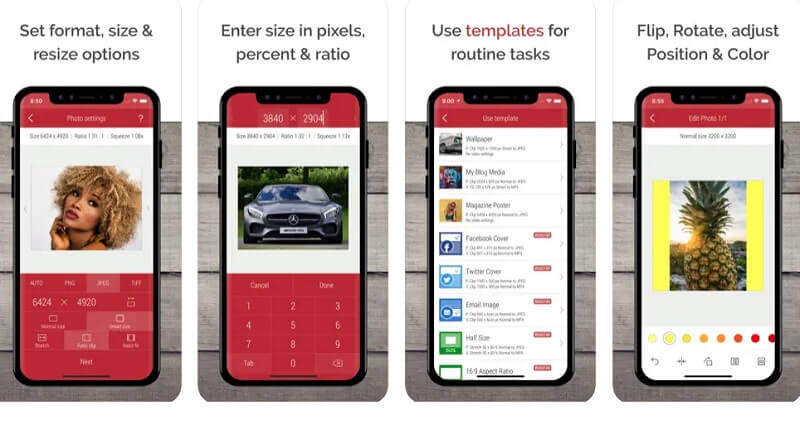 Resize Image iPhone Desqueeze（iPhoneで画像サイズ変更：Desqueeze）