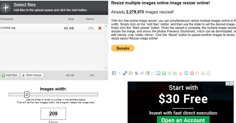 オンライン画像サイズ変更
