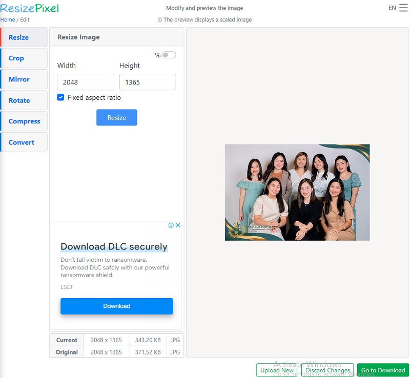 ResizePixel で画像サイズ変更