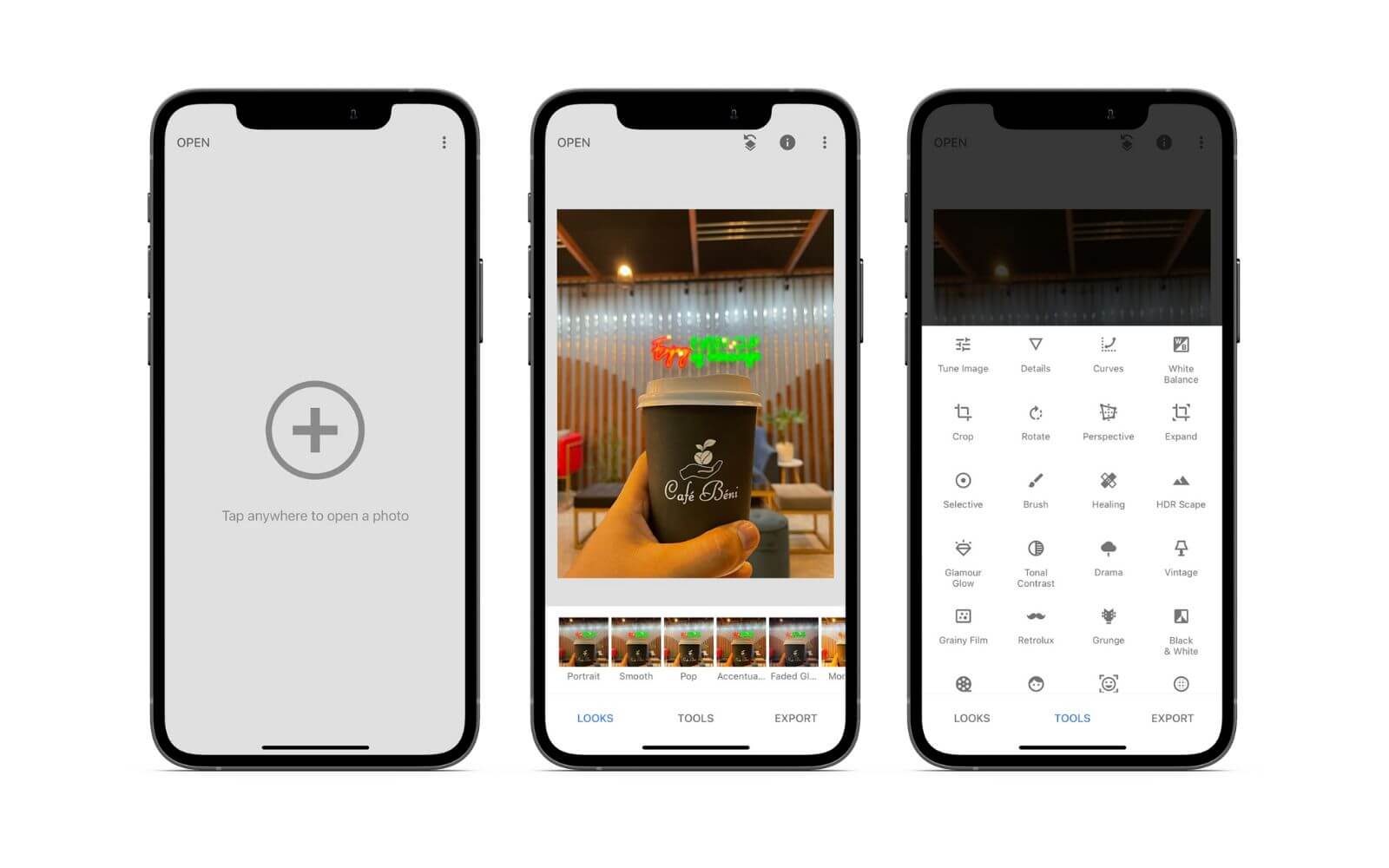 Snapseed モバイルインターフェース