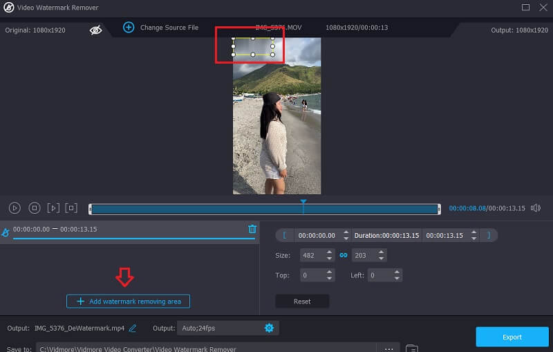 Vidmoreで透かしを取る