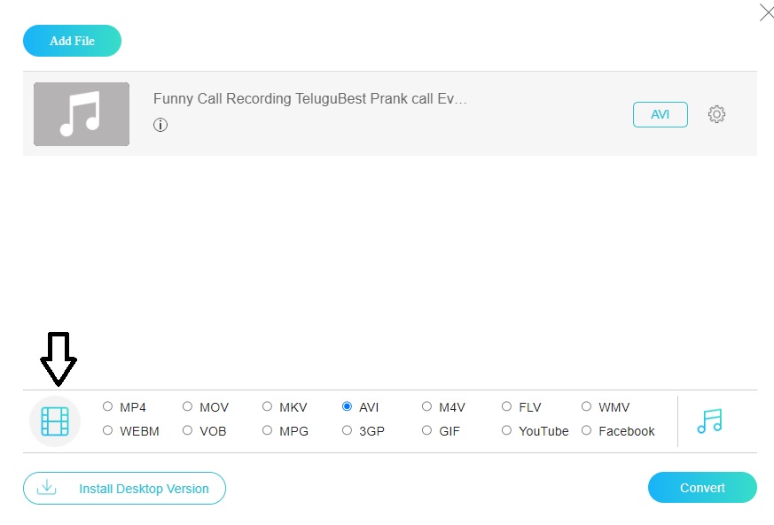 AVIを選択 オンライン