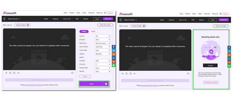 WAVをAVIに変換　Aiseesoft「Save」