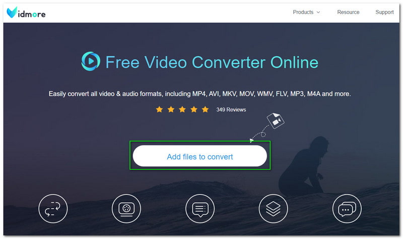 WAVをAVIに変換　Vidmore「Add Files to Convert」