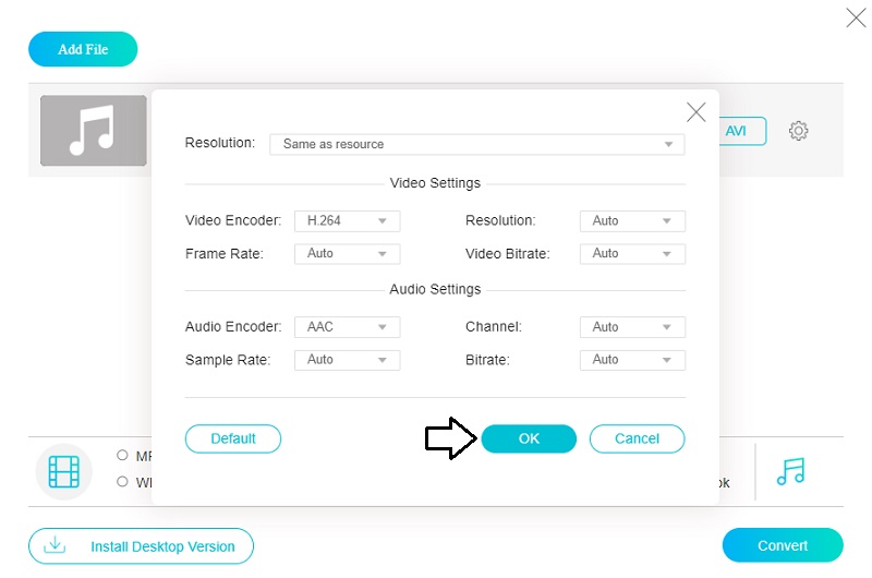 M4AをAVIに変換 オンライン AnyConv