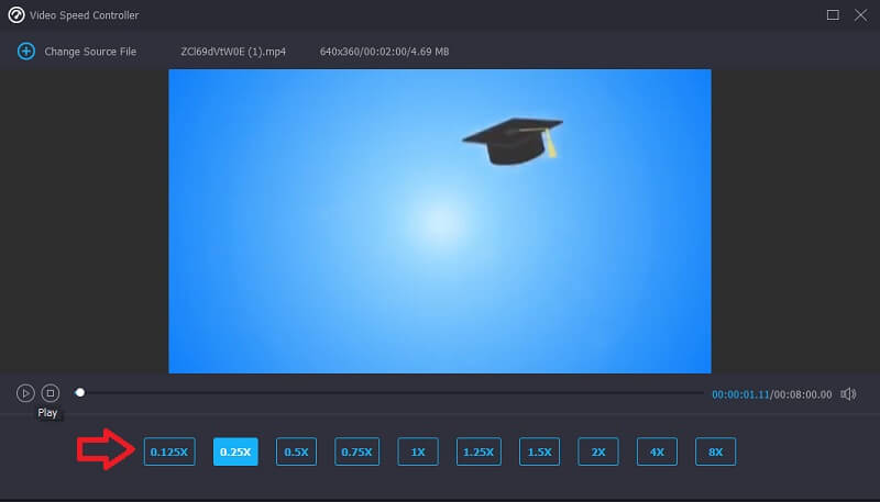 Vidmore で速度を変更