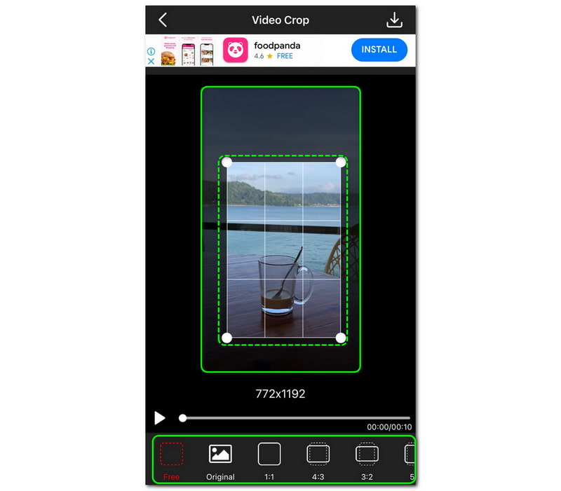 iPhoneで動画をクロップ 白い枠線でクロップ