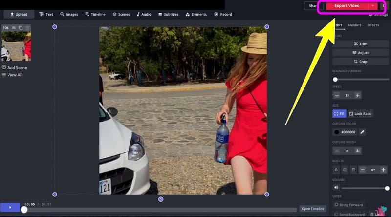 Kapwing で動画を書き出す