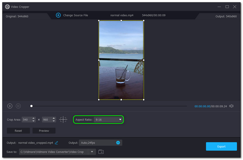 Instagram 用に動画サイズを変更する方法：Vidmore Video Converter アスペクト比設定