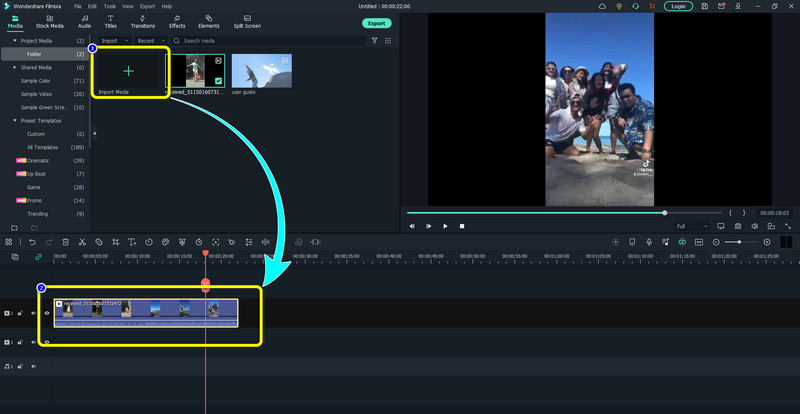 新しいプロジェクト　動画を追加
