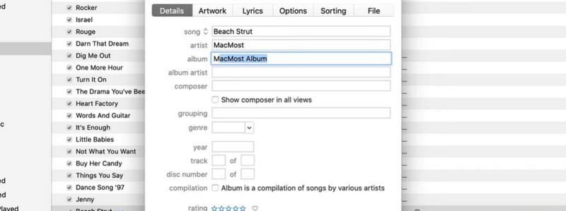 ［詳細］タブを選択