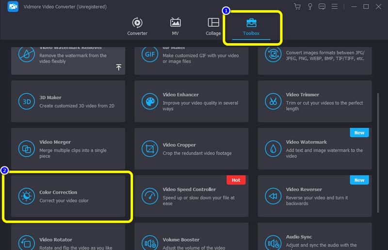 ツールボックス　カラー補正