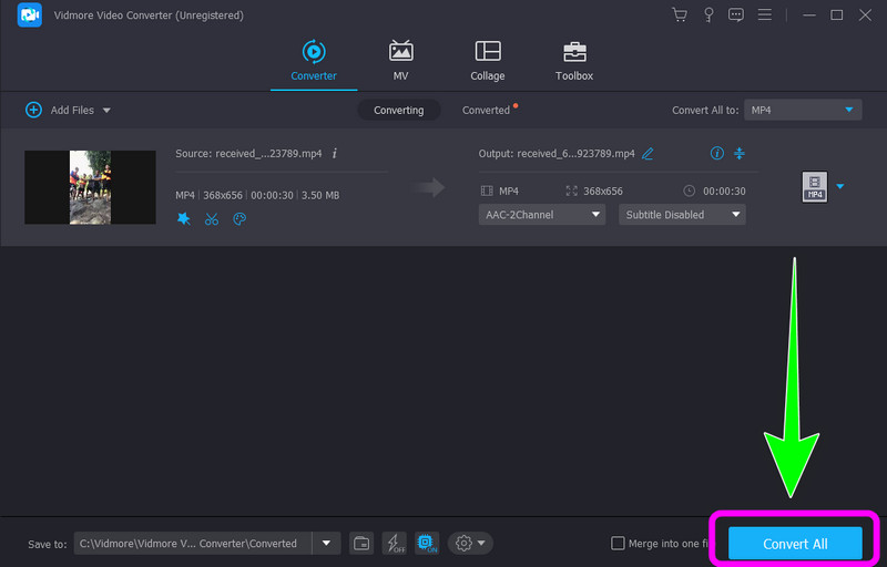 「すべて変換」ボタンをクリック