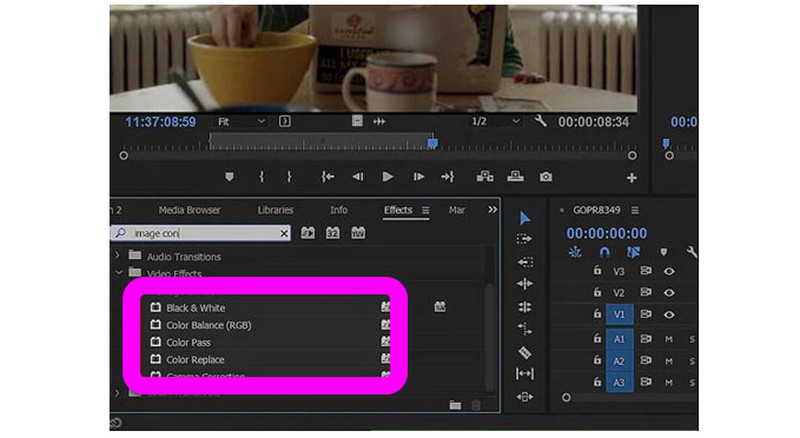ブラック&ホワイトを選択