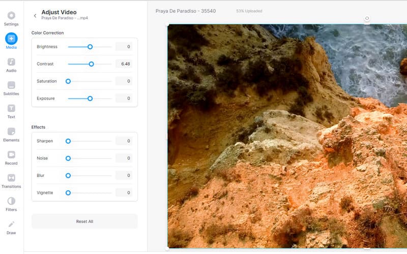 Veed 動画コントラスト編集ツール