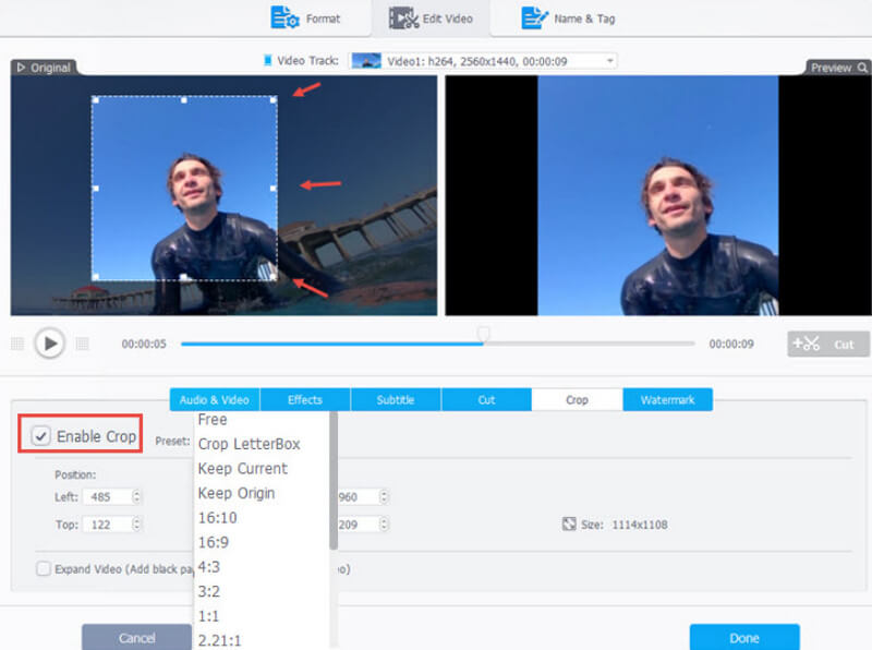 Vidmore Proc ビデオクロッパー