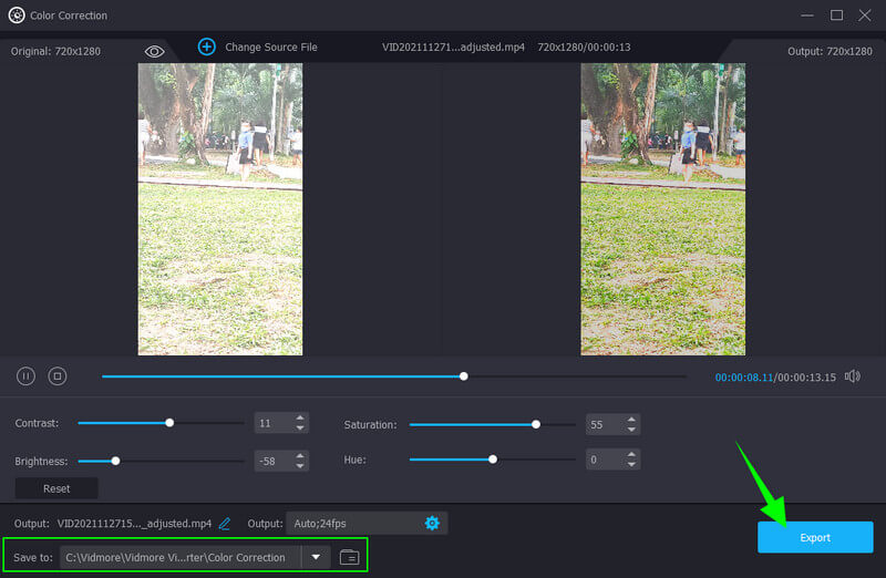 Vidmore 修正した動画をエクスポート