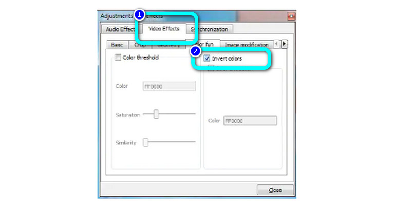 VLC Media Player で色を反転する