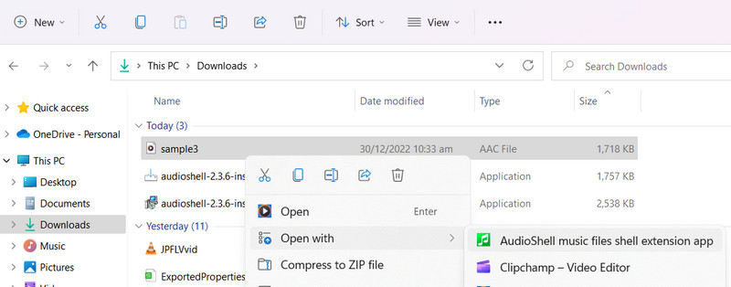 Audio Shell インターフェース