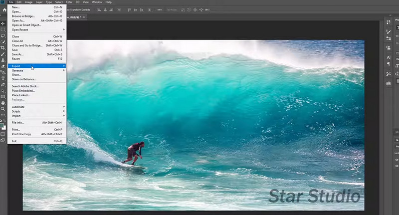 透かし付き写真を書き出す