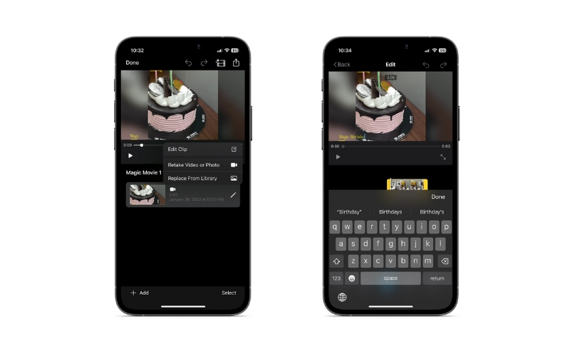 iMovie テキスト追加