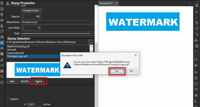 ウォーターマークを削除