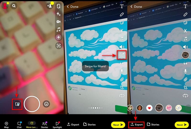 Snapchat 動画にフィルターを追加