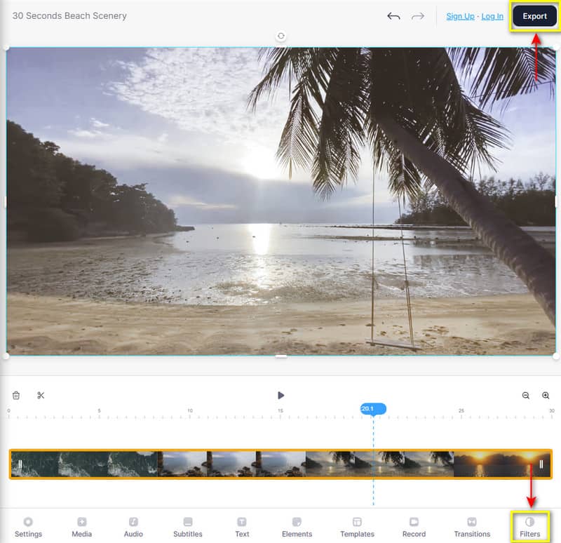 Veed.io で動画にフィルターを追加