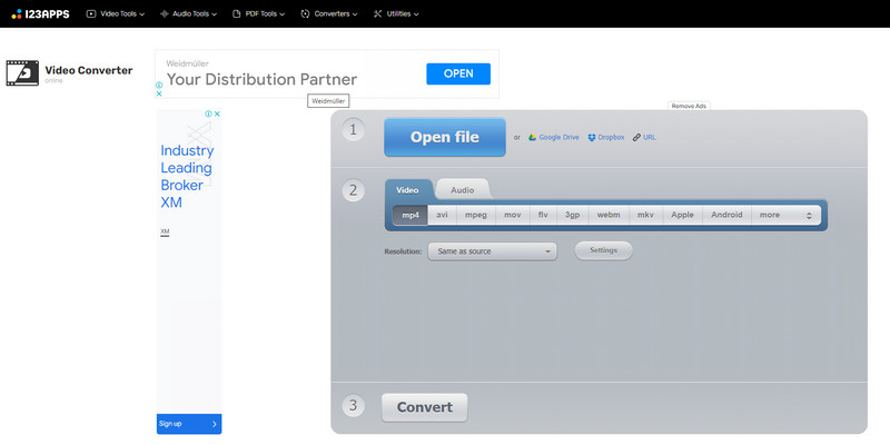 123 Apps 動画解像度コンバーター