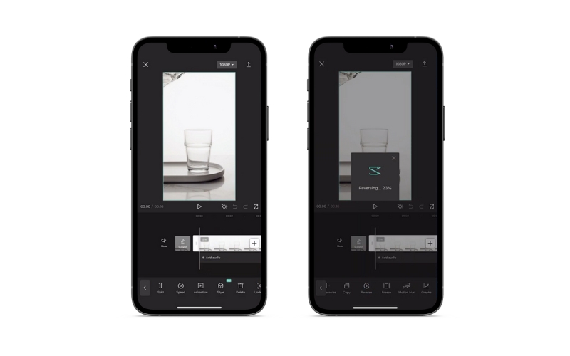 CapCut 動画逆再生