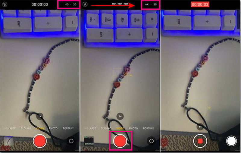 カメラアプリから動画の画質を向上させる