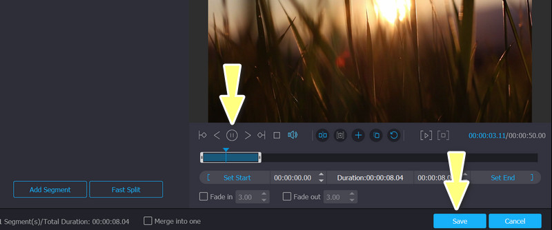 クリップした動画を保存