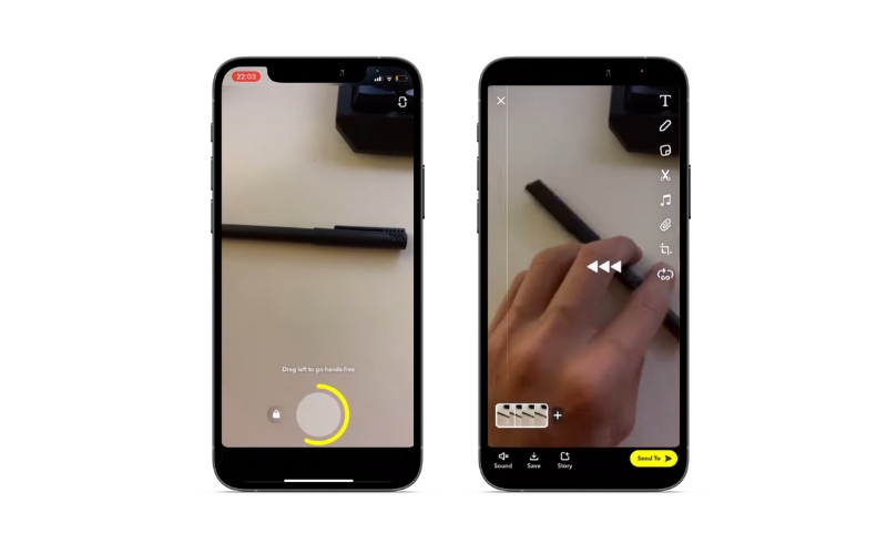 Snapchat 動画逆再生