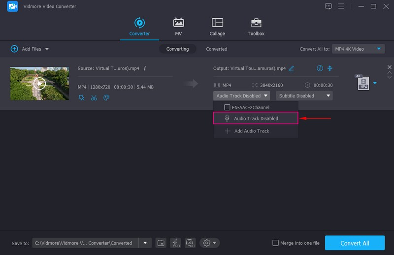 動画の音声を無効化
