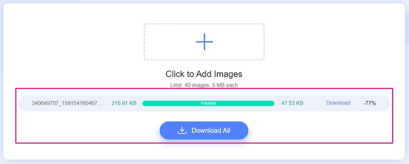 圧縮した画像をダウンロード