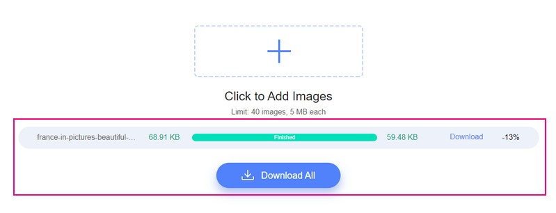 圧縮した画像をダウンロード