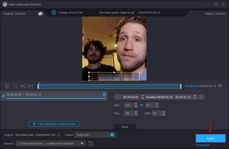ウォーターマークなしでGIFファイルを書き出す