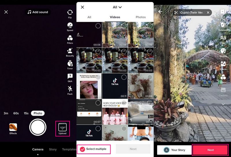 TikTokで複数の動画を追加する方法