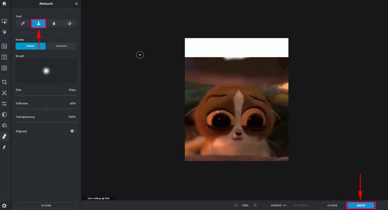 PIXLR オンラインでGIFからウォーターマークを削除