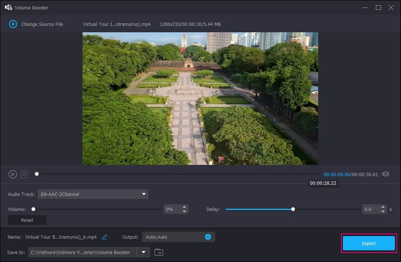 ミュートした動画を保存