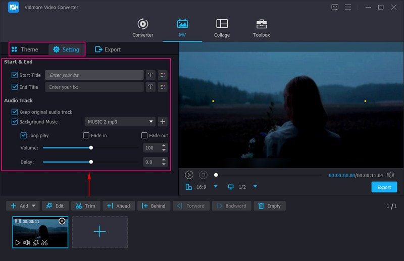 テーマテキストと音楽を追加する