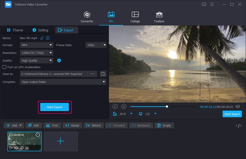 音楽付きInstagramストーリーを書き出す