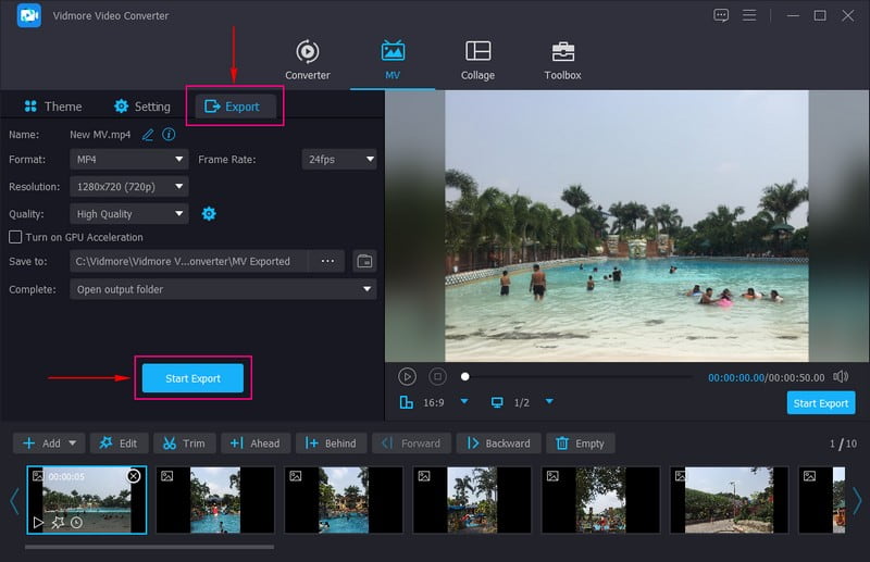 スライドショーを書き出す