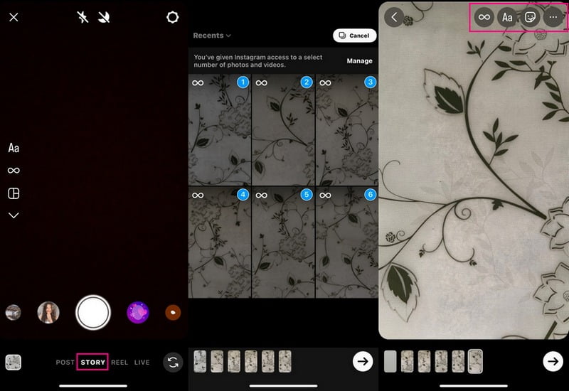 Instagramストーリーでスライドショーを作る方法