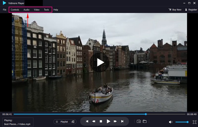 コントロールメニューに移動する