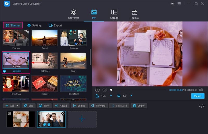 テーマと設定に進む