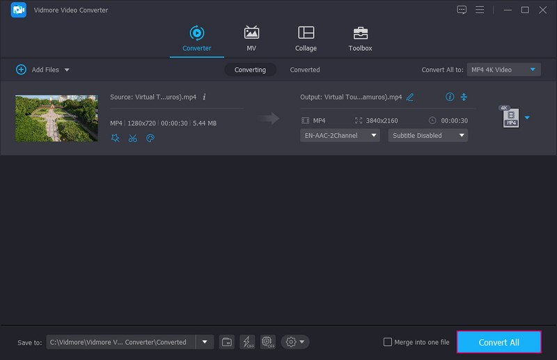 「すべて変換」ボタンをクリック