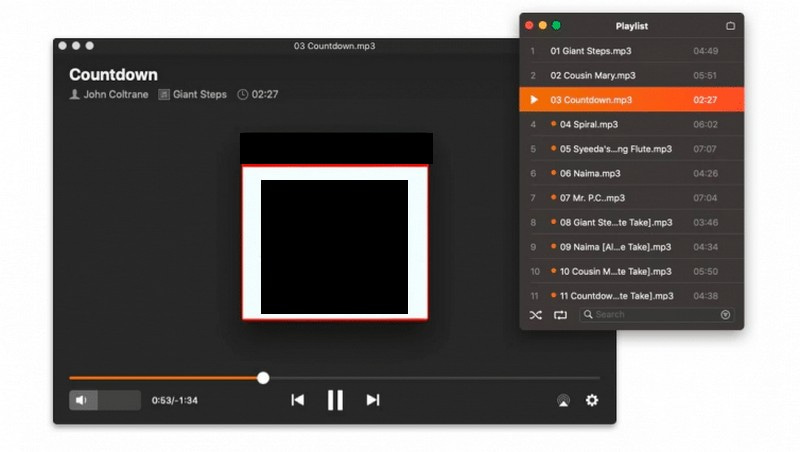Elmedia Video Player のインターフェース