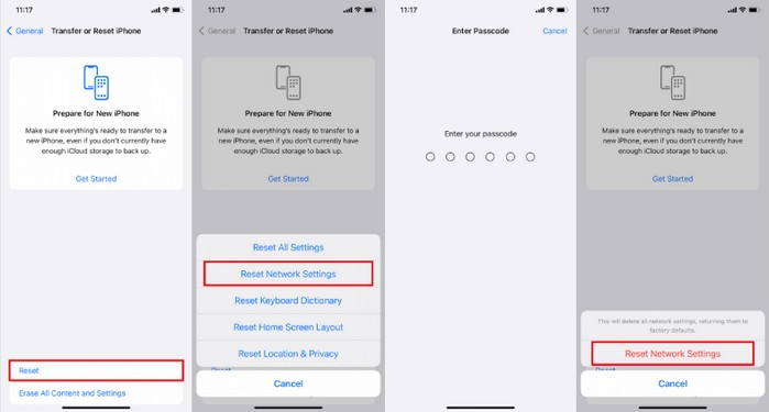 ネットワーク設定をリセット