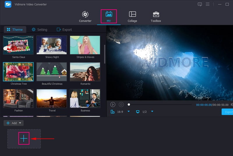 MVを選択し、動画クリップをインポート